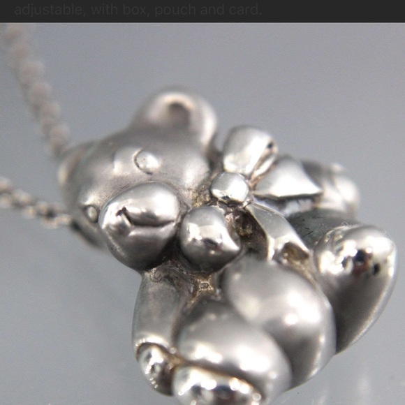 Tiffany & Co. Sterling Silver Necklace and teddy bear Pendant, adjustable. - Picture 2 of 8